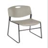 Kee 42" Square Breakroom Table- Grey/ Chrome & 4 Zeng Stack Chairs- Grey view 3