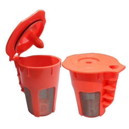 2 Pack 2.0 Refillable K-Carafe Reusable Coffee Filter Replacement Orange