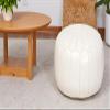 Mina Poufs Stuffed Round Design Moroccan Leather Pouf Ottoman, Handmade, Pre-Filled, 100% Genuine Leather, 13 Height x 20 Diameter, Footstool & Living Room Dcor (White) view 2