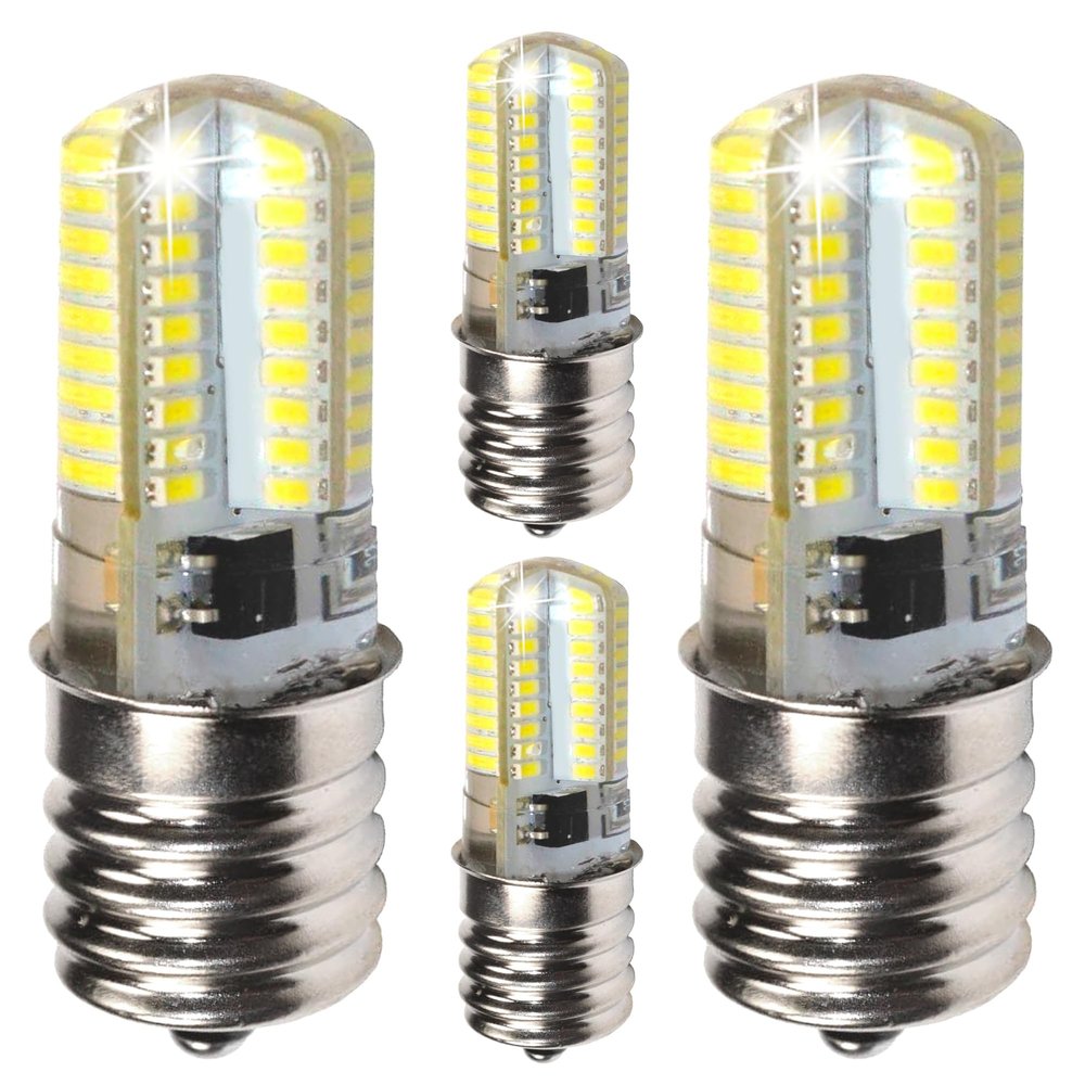 HQRP 4-Pack 110V E17 Base Silicone Crystal Dimmable LED Bulbs Warm White Compatible with GE General Electric WB36X10003 Light Bulb Replacement for Hotpoint/Kenmore/RCA Microwave