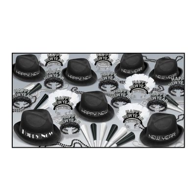Beistle Chairman Assortment for 50 People, Black/Silver/White
