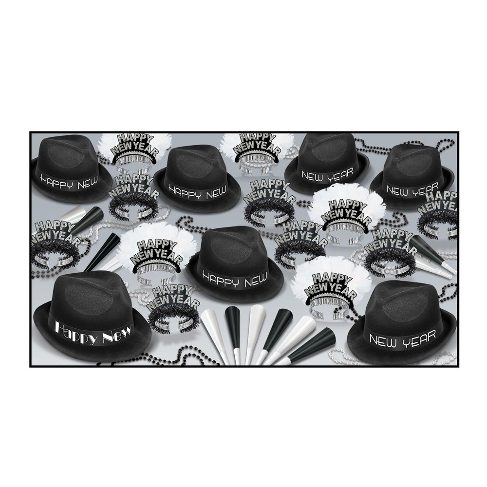 Beistle Chairman Assortment for 50 People, Black/Silver/White