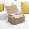 Arpan Natural Paper Rope Storage Basket Box With Lid (Large) view 2