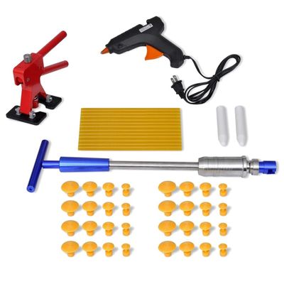 vidaXL Dent Repair Kit, Dent Remover Tool for Car Garage, Dent Lifter Glue Tab Hammer Glue Gun for Vehicle Auto Body Dent Removal, Car Tool