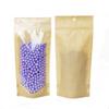 500 - Stand Up Pouch 3.75" X 8.0" X 2.25" CLEAR/KRAFT w/ zipper view 1