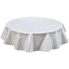 Freckled Sage Round Oilcloth Tablecloth in Dot Silver - You Pick The Size! view 1