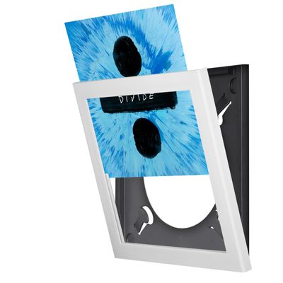 Show & ListenVinyl Record Frame White | FlipOpen Mechanism for 12LP Album Covers | WallMounted MusicRoom Display