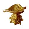 Bharat Haat Brass Leaf Design Diya: Spiritual Oil Lamp, Handicraft Art view 1