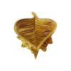 Bharat Haat Brass Leaf Design Diya: Spiritual Oil Lamp, Handicraft Art view 3