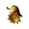 Bharat Haat Brass Leaf Design Diya: Spiritual Oil Lamp, Handicraft Art view 4