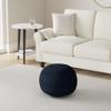 Urban Lifestyle Round Knit Pouf - Hand Woven Cotton, Navy view 2