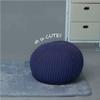 Urban Lifestyle Round Knit Pouf - Hand Woven Cotton, Navy view 4