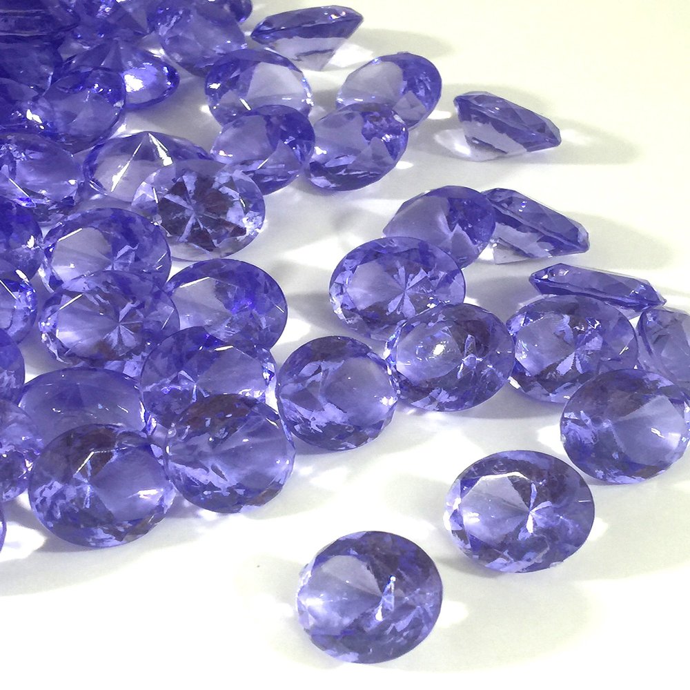 Easythru trading Purple Crystal Acrylic Diamond Vase Gems or Table Scatters 4lbs. 1000 PCs (2CM, Purple)