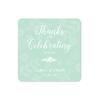 Andaz Press Floral Mint Green Wedding Collection, Personalized Square Label Stickers, Thank You for Celebrating with US, 40-Pack, Custom Name view 1