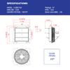iLiving - 16" Wall Mounted Exhaust Fan - Automatic Shutter - Variable Speed - Vent Fan For Home Attic, Shed, or Garage Ventilation, 1200 CFM, 1800 SQF Coverage Area (Power Cord Not Included) view 2