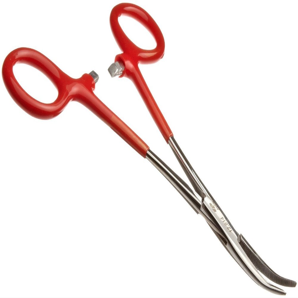 Aven 12014 Stainless Steel Hemostat Curved with Plastic Grips, 6" Length (2 Pack)