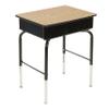 ECR4Kids Open Front Desk with Metal Storage Book Box, Adjustable, Classroom Furniture, Oak view 1