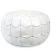 Mina Poufs Stuffed Arch Design Moroccan Leather Pouf Ottoman, Handmade, Pre-Filled, 100% Genuine Leather, 14 Height x 22 Diameter  Boho Chic Footstool & Living Room Dcor view 1