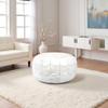 Mina Poufs Stuffed Arch Design Moroccan Leather Pouf Ottoman, Handmade, Pre-Filled, 100% Genuine Leather, 14 Height x 22 Diameter  Boho Chic Footstool & Living Room Dcor view 2