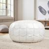 Mina Poufs Stuffed Arch Design Moroccan Leather Pouf Ottoman, Handmade, Pre-Filled, 100% Genuine Leather, 14 Height x 22 Diameter  Boho Chic Footstool & Living Room Dcor view 4