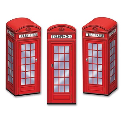 Beistle English Phone Booth Favor Boxes