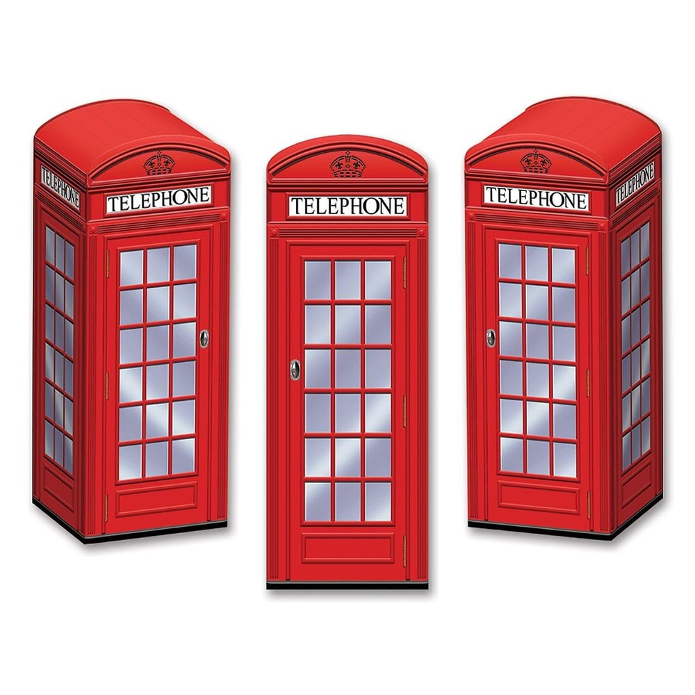 Beistle English Phone Booth Favor Boxes