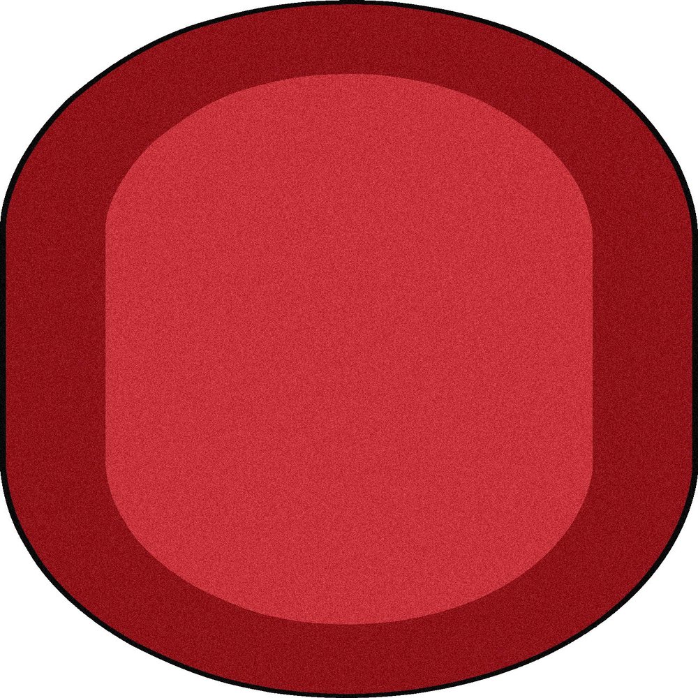 Joy Carpets Kid Essentials All Around 7'8" x 10'9" Oval in Color Red