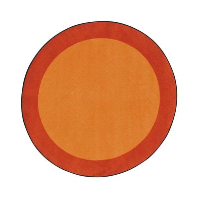 Joy Carpets Kid Essentials All Around Area Rug in Color Orange, 13'2" Round