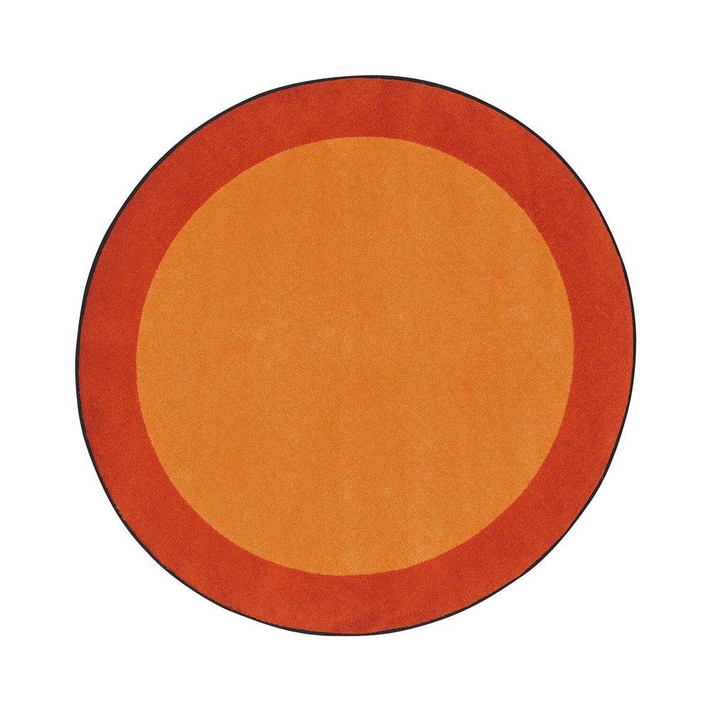 Joy Carpets Kid Essentials All Around Area Rug in Color Orange, 13'2" Round