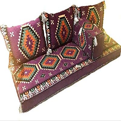 Arabic Floor Seating Set 2m Velvet Purple - Foam Filled