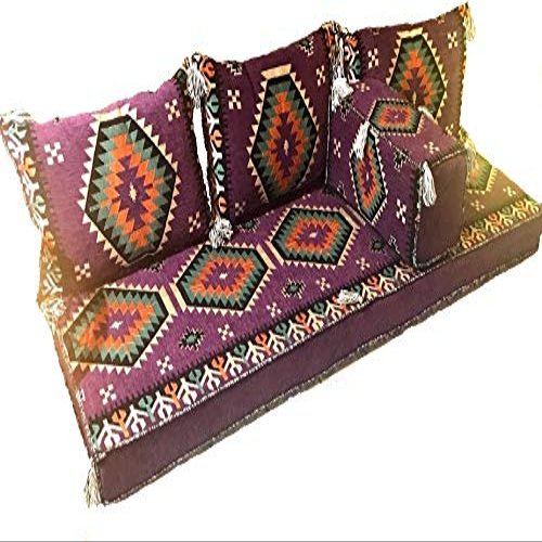 Arabic Floor Seating Set 2m Velvet Purple - Foam Filled