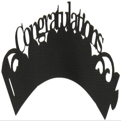 All About Details Congratulations Cupcake Wrappers, Set of 12 (Black)