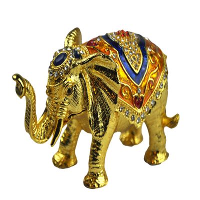 Decorative Elephant figurine trinket box. elephant collectible-- USA Seller