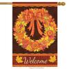 Briarwood Lane Fall Wreath Floral House Flag Welcome Autumn Leaves 28" x 40" view 1