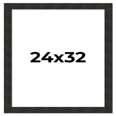 Poster Palooza 24x32 Distressed/Aged Black Wood Picture Frame - UV Acrylic, Foam Board Backing, & Hanging Hardware Included
