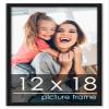 Poster Palooza 12x18 Frame Black Solid Wood Picture Frame | 0.75 Inch Moulding Width | Includes UV Acrylic Plexiglass, Foam Board Backing & Hanging Hardware view 1