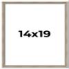 Poster Palooza 14x19 Frame Silver Modern Solid Wood Picture Frame | 0.75 Inch Moulding Width | with UV Acrylic Plexiglass, Foam Board Backing & Hanging Hardware Included view 1