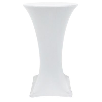 YOUR CHAIR COVERS - 24" D x 42" H Highboy Cocktail Round Stretch Spandex Table Cover - White, Fitted Elastic Tablecloth for Round Tables, Outdoor Party DJ Tradeshow Banquet Vendor Wedding