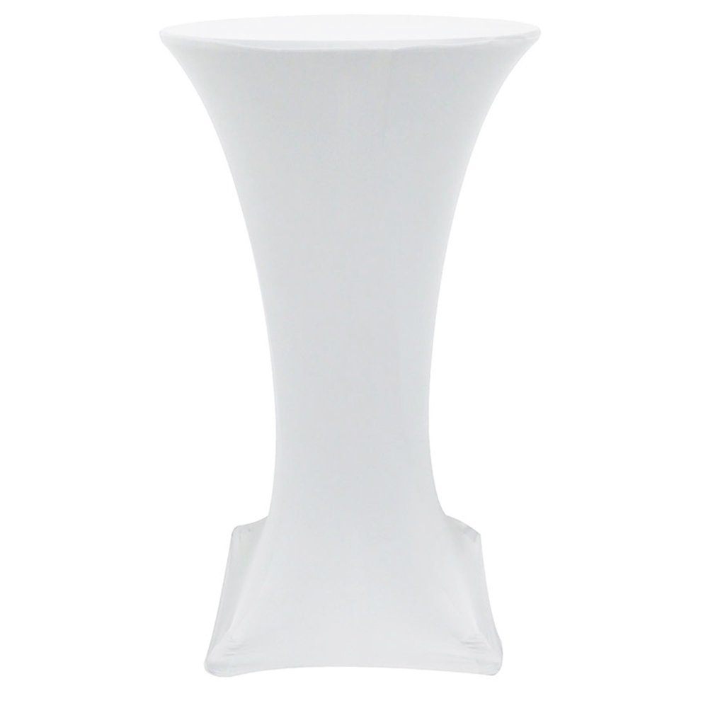 YOUR CHAIR COVERS - 24" D x 42" H Highboy Cocktail Round Stretch Spandex Table Cover - White, Fitted Elastic Tablecloth for Round Tables, Outdoor Party DJ Tradeshow Banquet Vendor Wedding