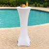 YOUR CHAIR COVERS - 24" D x 42" H Highboy Cocktail Round Stretch Spandex Table Cover - White, Fitted Elastic Tablecloth for Round Tables, Outdoor Party DJ Tradeshow Banquet Vendor Wedding view 2