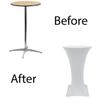 YOUR CHAIR COVERS - 24" D x 42" H Highboy Cocktail Round Stretch Spandex Table Cover - White, Fitted Elastic Tablecloth for Round Tables, Outdoor Party DJ Tradeshow Banquet Vendor Wedding view 3