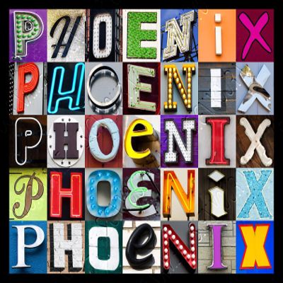PHOENIX Personalized Name Poster Using Sign Letters - 11"x14"