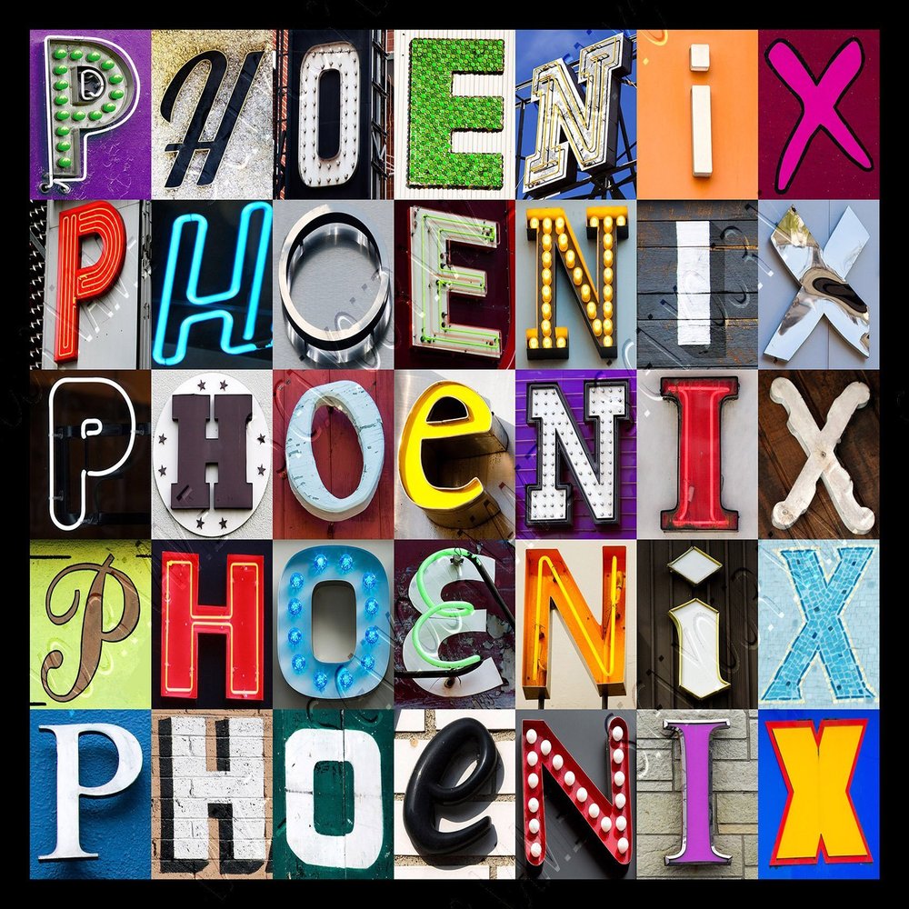 PHOENIX Personalized Name Poster Using Sign Letters - 11"x14"