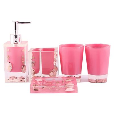 FangBoo Elegant Resin Bathroom Accessories Set 5PCS Adorned with 3D Starfishe...