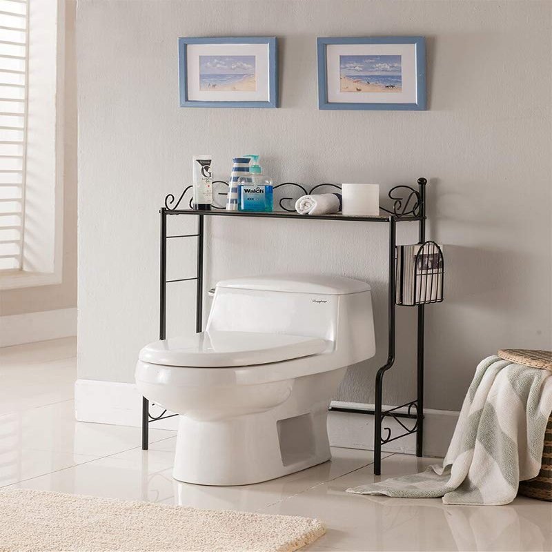 K and B Furniture Co Inc K&B Over The Toilet Shelf Black
