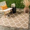 SAFAVIEH Washable Rug Outdoor Courtyard Collection - 6'7" x 9'6", Brown & Beige, Non-Shedding & Easy Cleaning, Ideal for Patio, Backyard, Mudroom (CY6654-232) view 1