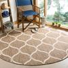 SAFAVIEH Courtyard Collection 6'7" Round Brown / Beige CY6654 Indoor/-Outdoor Waterproof Easy-Cleaning Patio Backyard Mudroom Area-Rug view 1