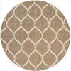 SAFAVIEH Courtyard Collection 6'7" Round Brown / Beige CY6654 Indoor/-Outdoor Waterproof Easy-Cleaning Patio Backyard Mudroom Area-Rug view 3