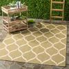 SAFAVIEH Washable Rug Outdoor Courtyard Collection - 6'7" x 9'6", Green & Beige, Non-Shedding & Easy Cleaning, Ideal for Patio, Backyard, Mudroom (CY6654-234) view 1