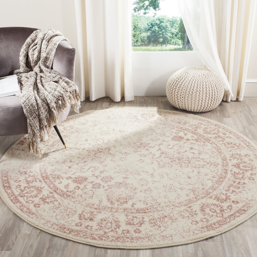 SAFAVIEH Washable Rug Outdoor Courtyard Collection - 5'3" x 7'7", Anthracite & Beige, Non-Shedding & Easy Cleaning, Ideal for Patio, Backyard, Mudroom (CY6654-236)